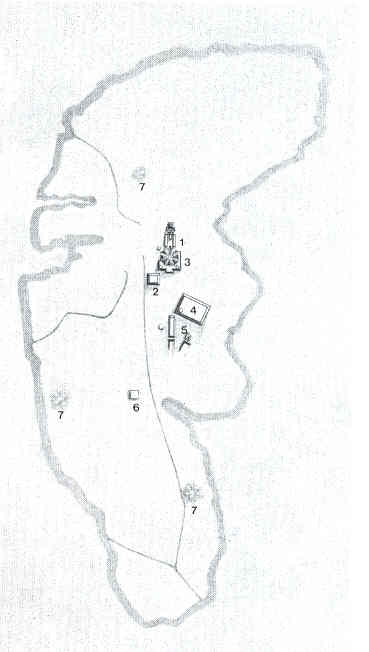 Mapa de La Venta, en el estado mexicano de Tabasco, centro ceremonial y politico de la cultura Olmeca.